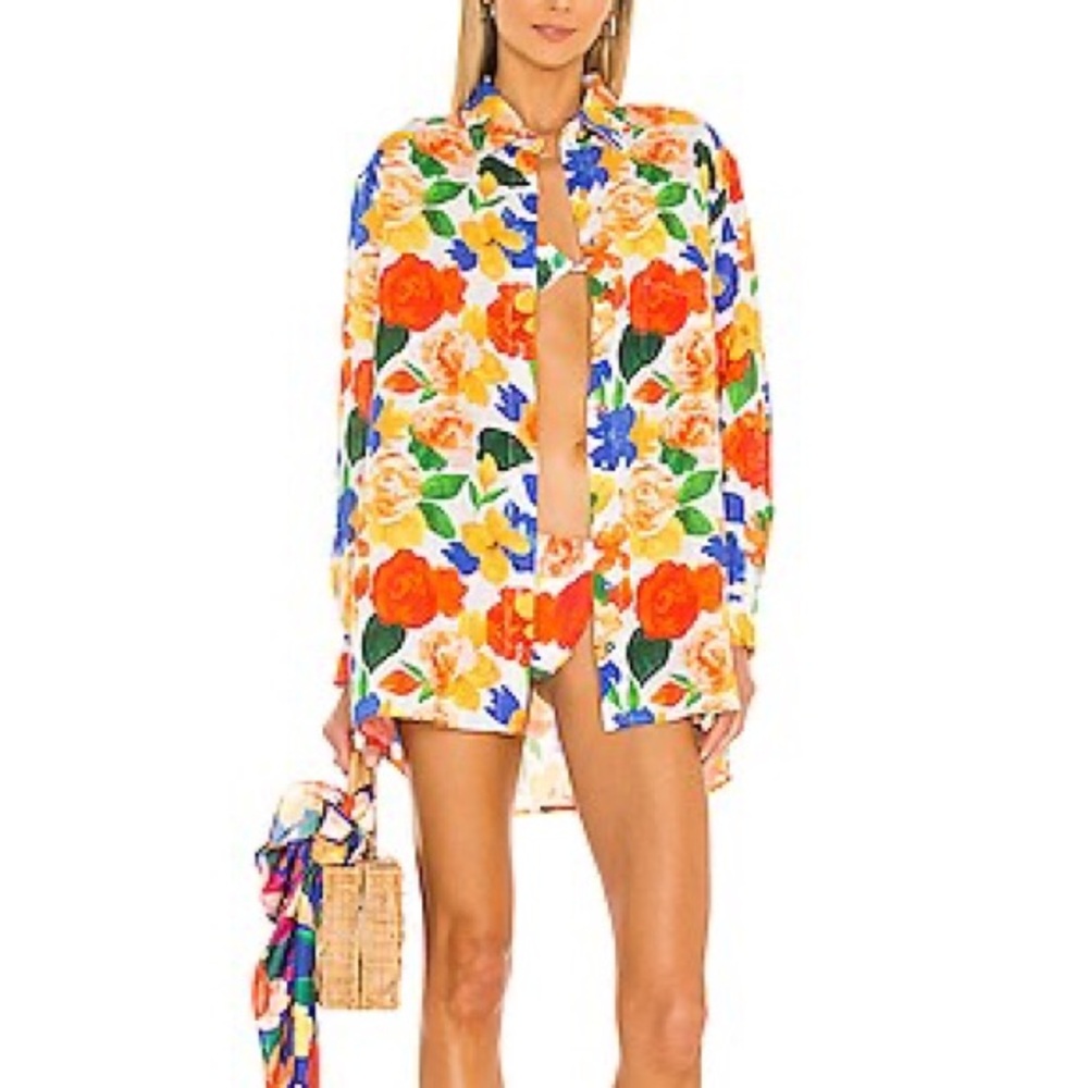 WeWoreWhat Floral Multicolor Button-Up Shirt